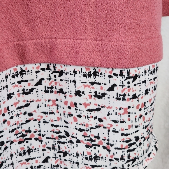 APT. 9 Pink Layered Look Sweater Top Small 3/4 Sleeve High Low Hem Blouse - Picture 6 of 7